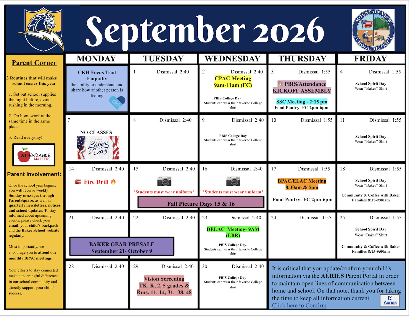 September Calendar