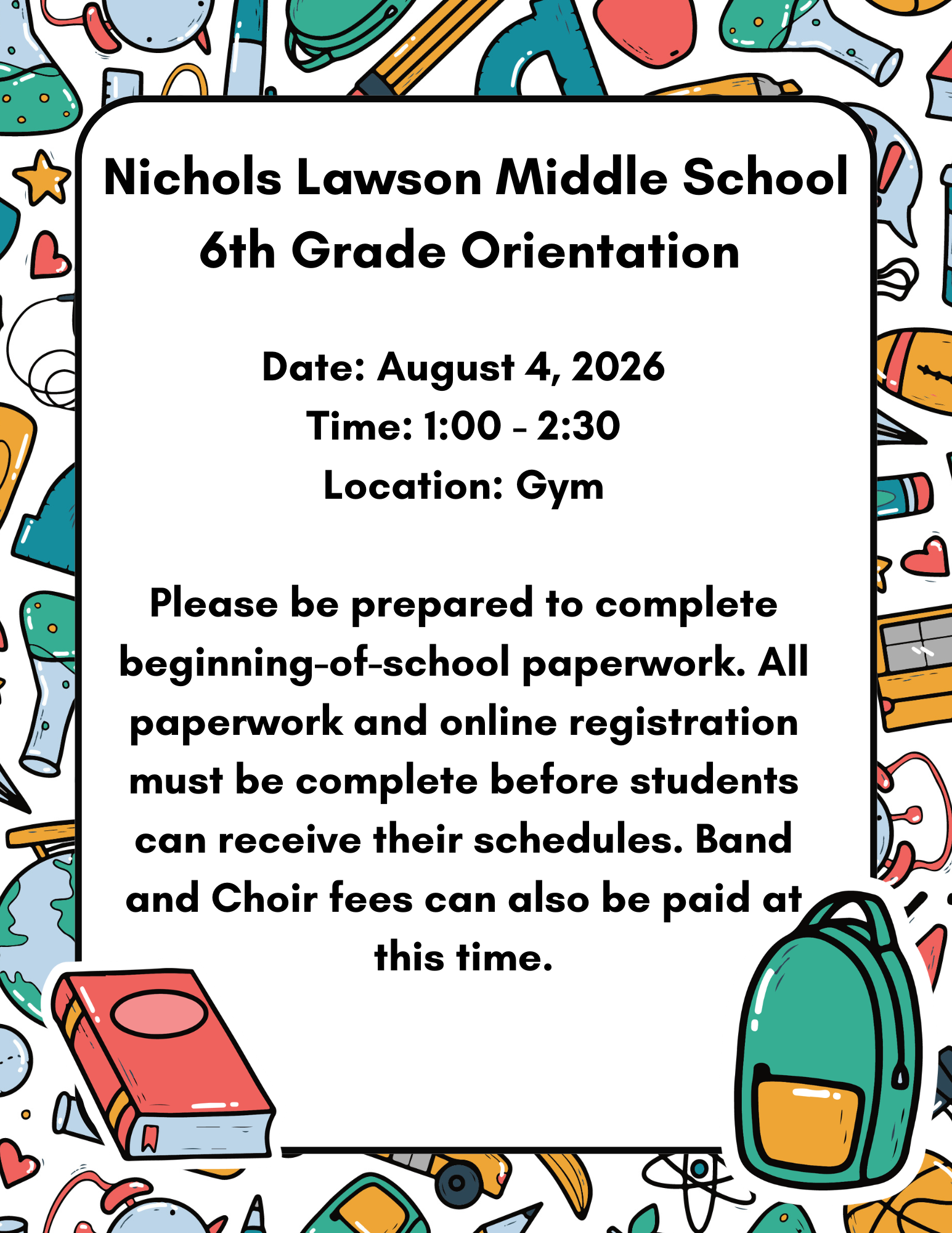 6th Grade Orientation
