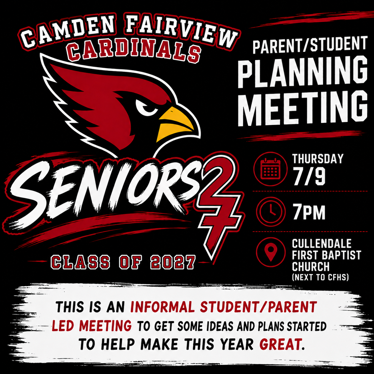 Join us for a CFHS Senior Parent/Student Planning Meeting – This Thursday at 7:00 PM!