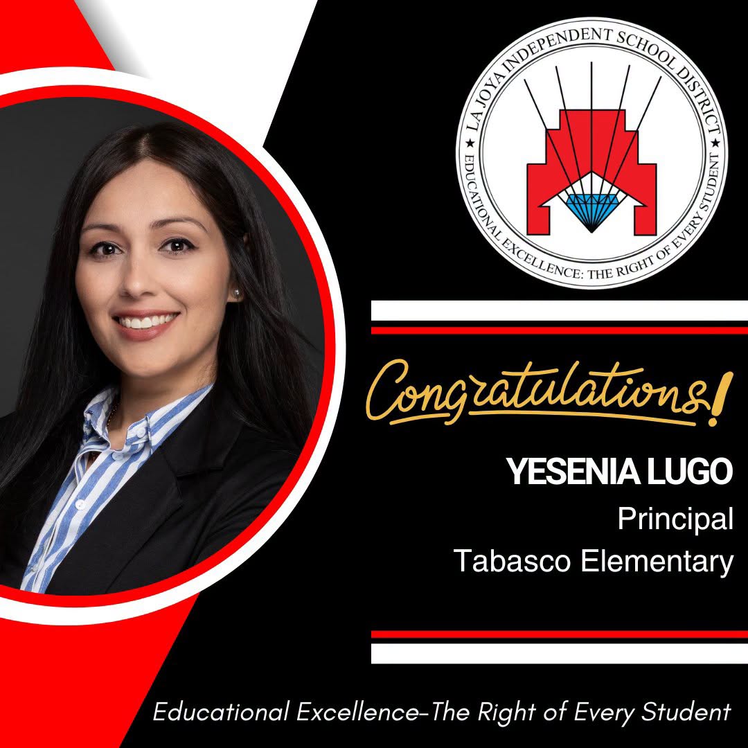🎉 Please join us in welcoming Ms. Yesenia Lugo as the new Principal of Tabasco Elementary! ❤️🖤🌟