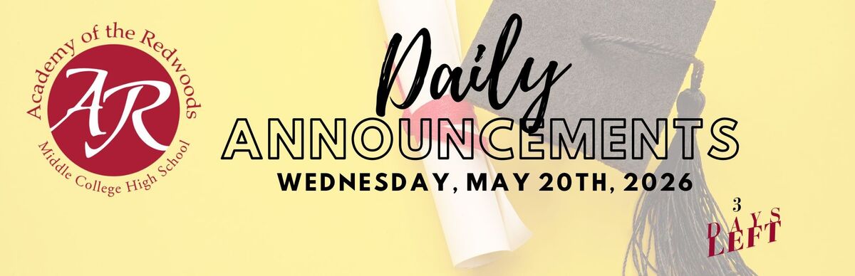 Daily Announcements - Wednesday, May 20th