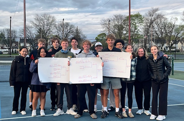Varsity tennis wins Center State League Tournament 