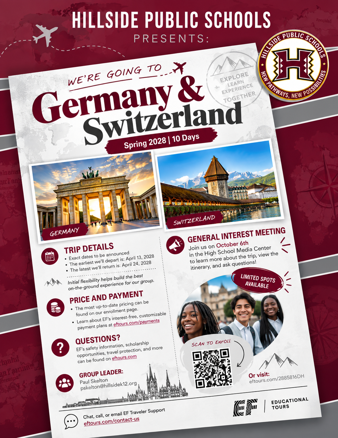 An unforgettable adventure awaits your student in Germany & Switzerland !