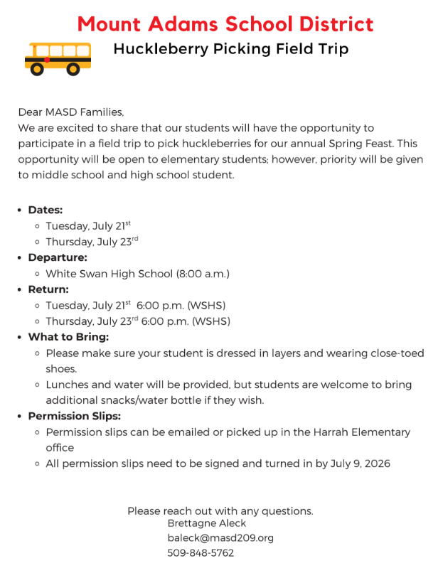 Huckleberry Gathering Field Trip Opportunity 