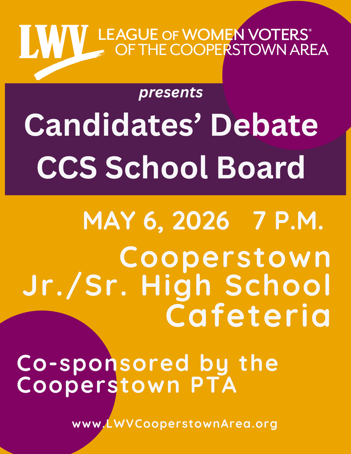CCS School Board Candidates' Debate