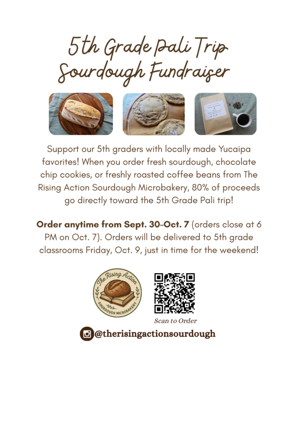 5th Grade Sourdough Fundraiser - ends Oct. 7th