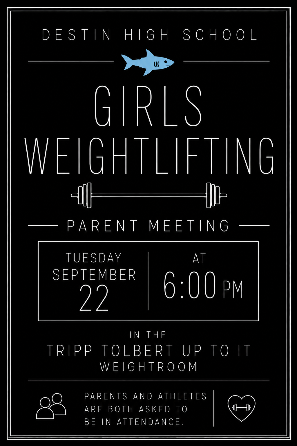 🏋️‍♀️ DHS GIRLS WEIGHTLIFTING — PARENT MEETING 🦈