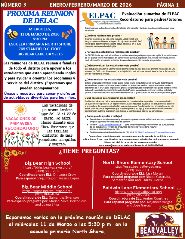 ELL Parent Newsletter (Spanish