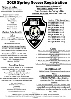 Noble Soccer Club Registration