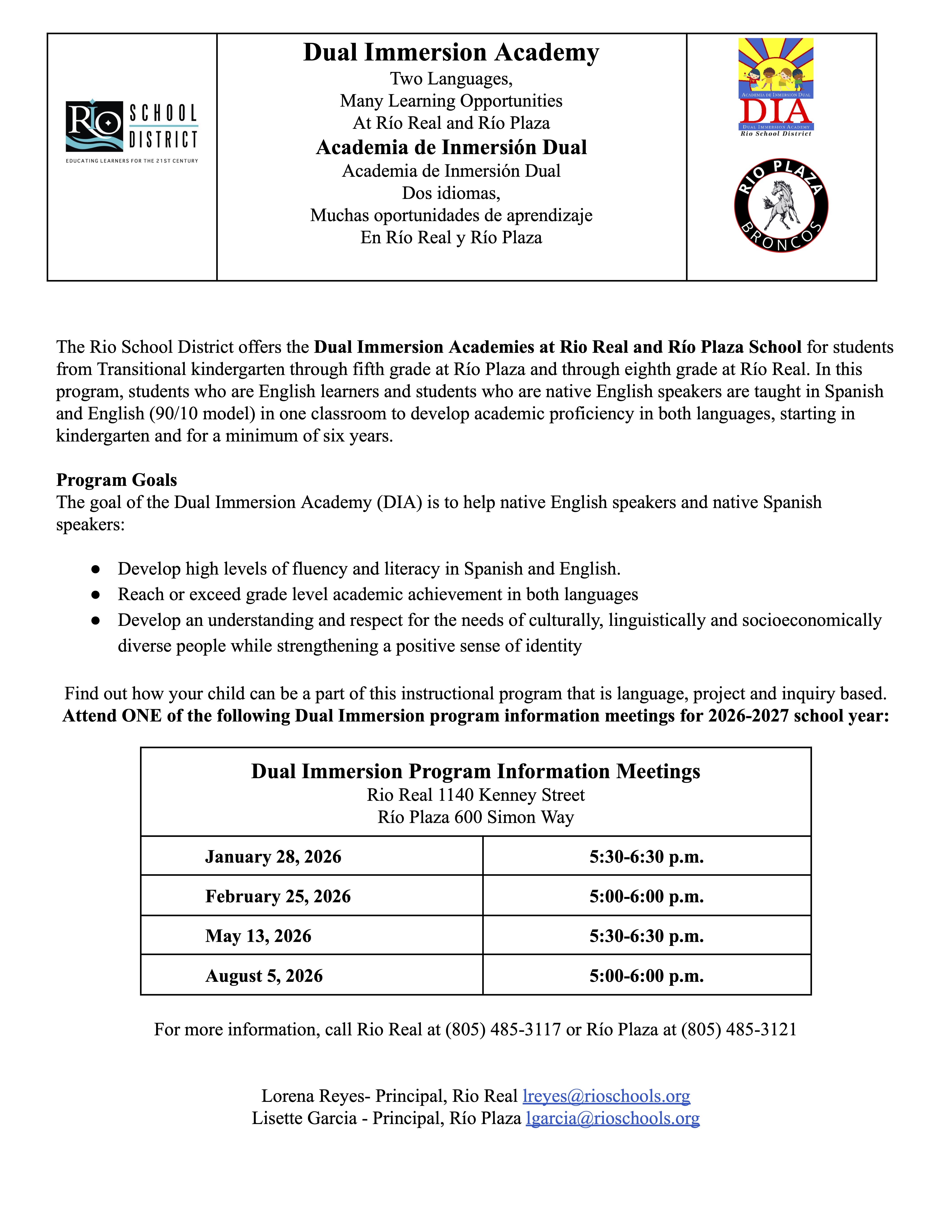 Rio Real Dual Immersion Academy - Home