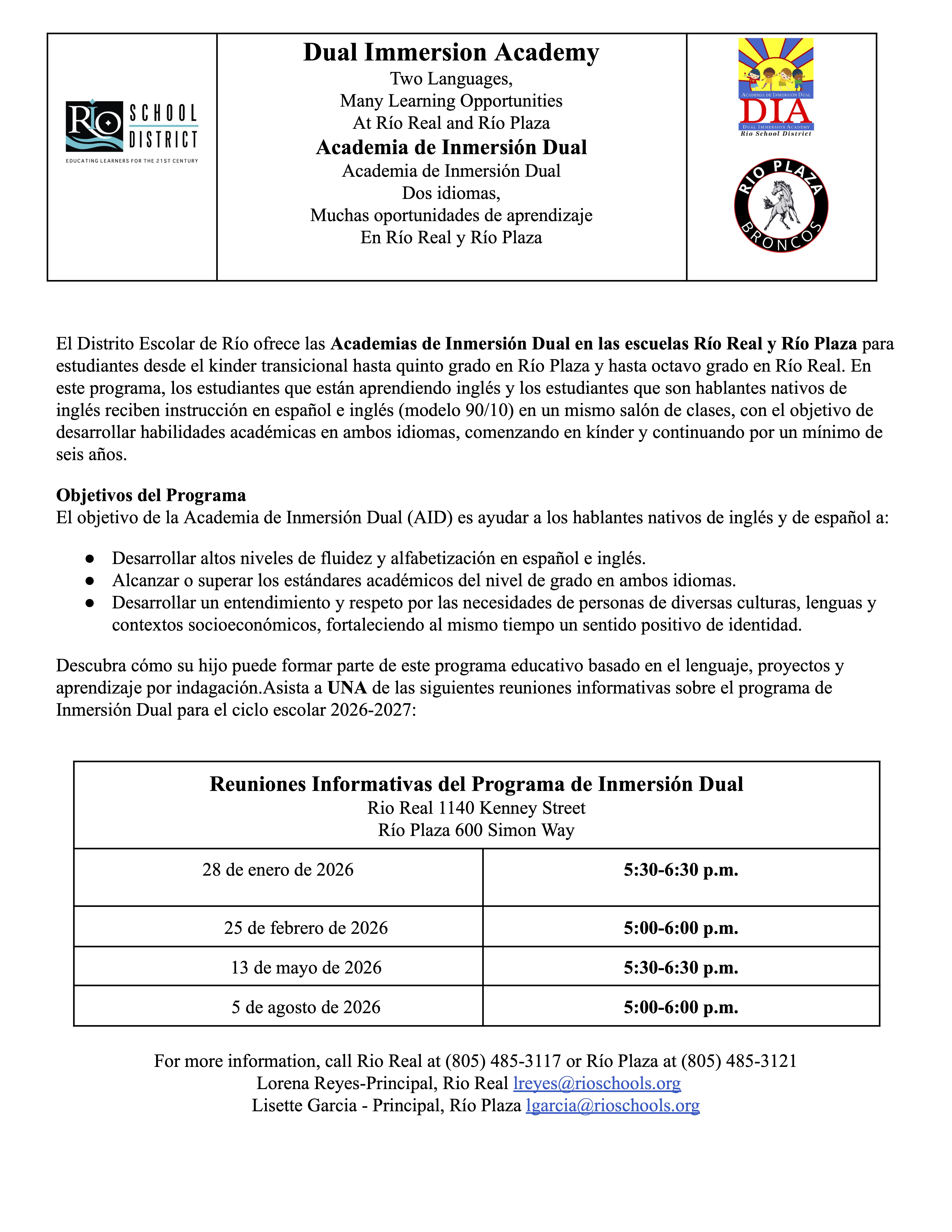 Rio Real Dual Immersion Academy