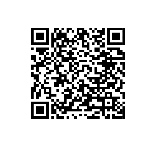 A black and white QR code is displayed on a white background.