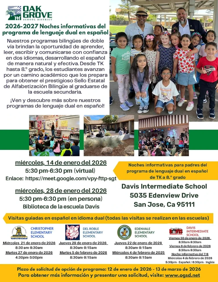 2026-27 Spanish Dual Language Program Information Flyer - Spanish