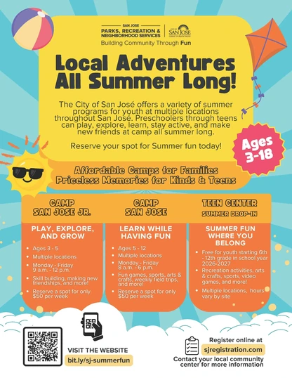 2026 Summer Fun Flyer from City of San Jose 