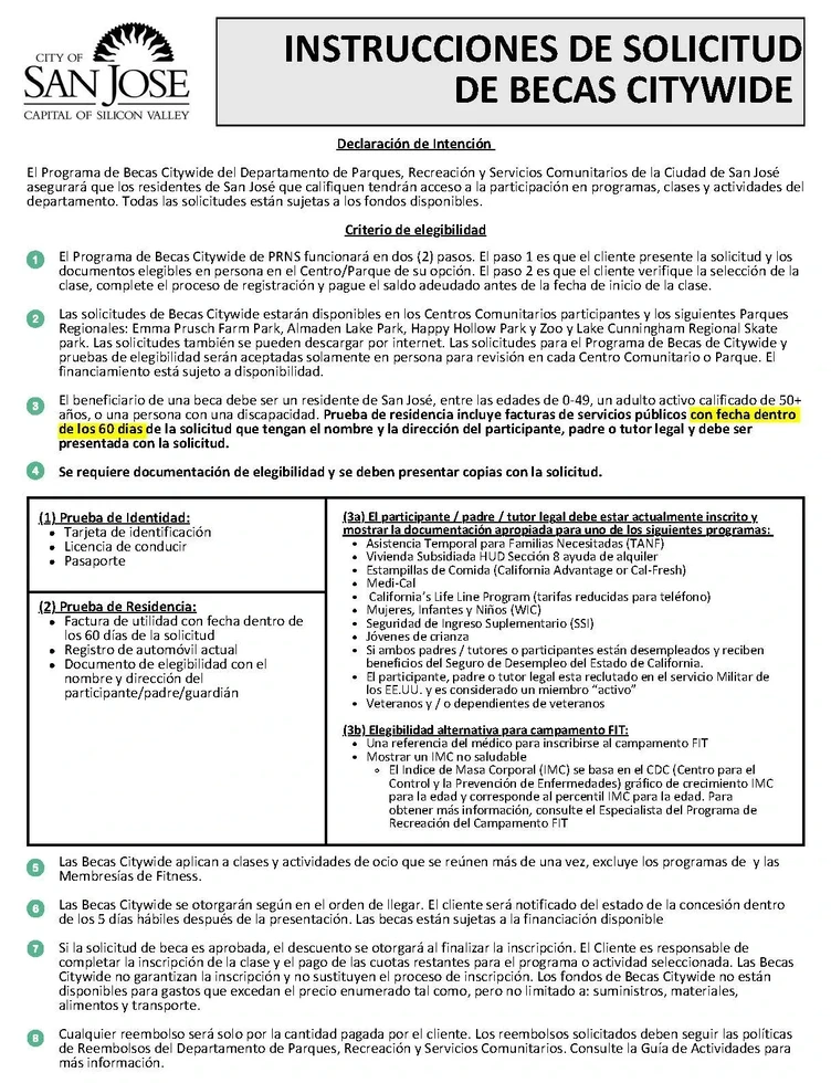 Scholarship Application Page 2 - Spanish