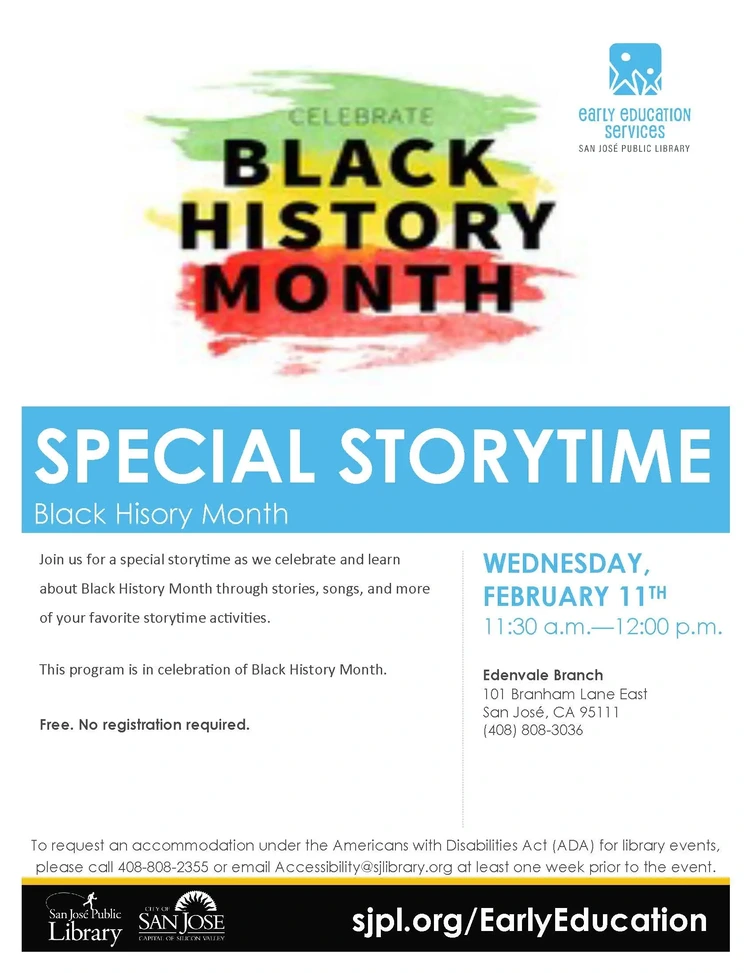 Black History Month Storytime Flyer