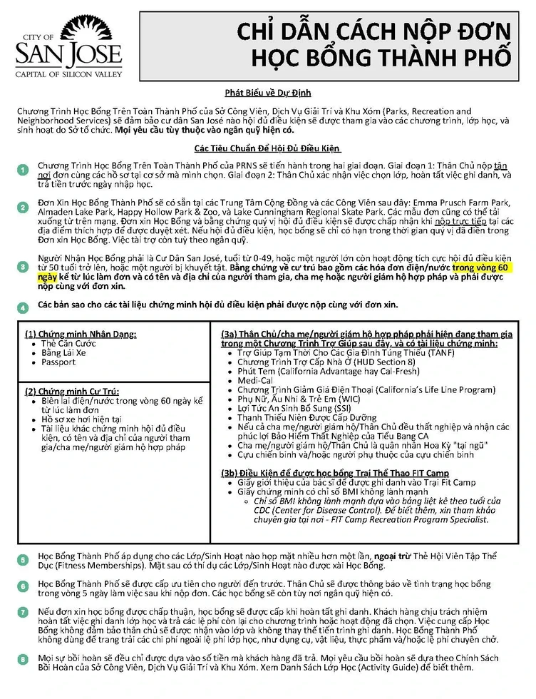 Scholarship Application Page 2 - Vietnamese