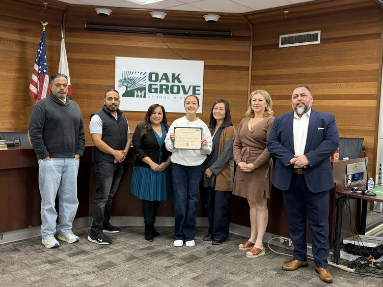 The Board and Superintendent and Student Leader from Baldwin