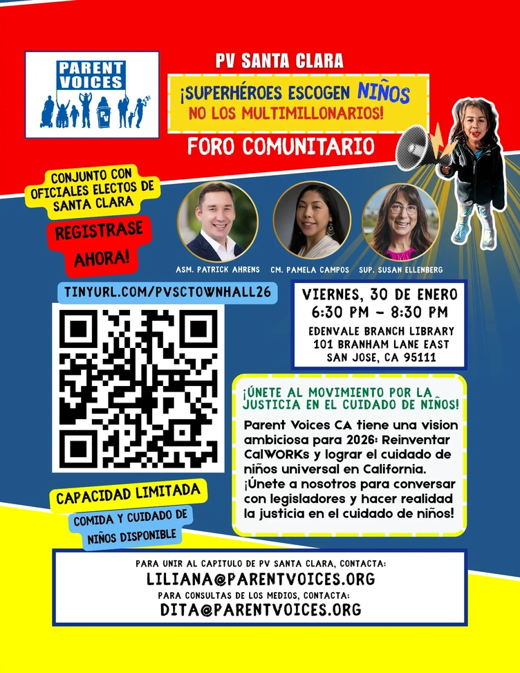 Parent Voices Townhall Flyer in Spanish