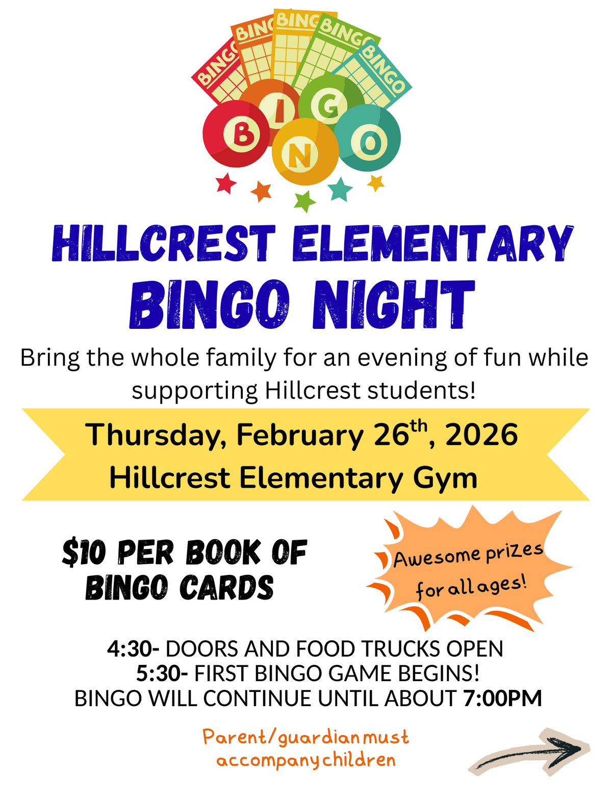 Hillcrest BINGO Night! 2/26/26