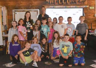 Dr. Prast and Taylor Schabo along with her class