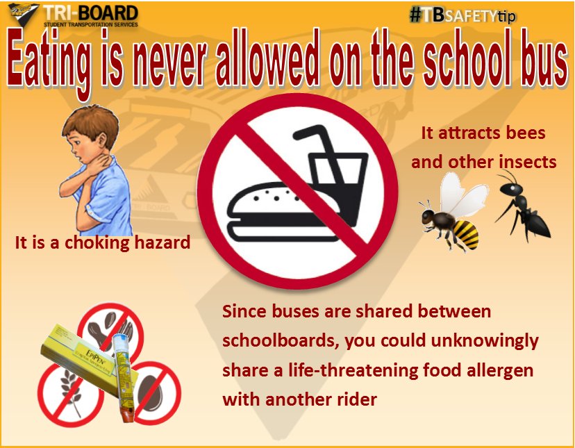 Important Transportation Reminder: No Food on Bus or Van