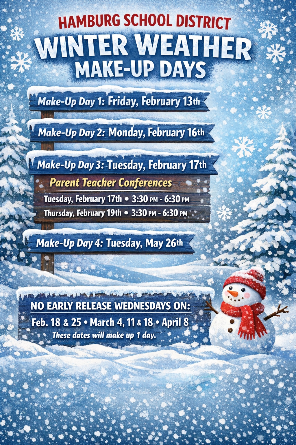 Make-Up Day Schedule