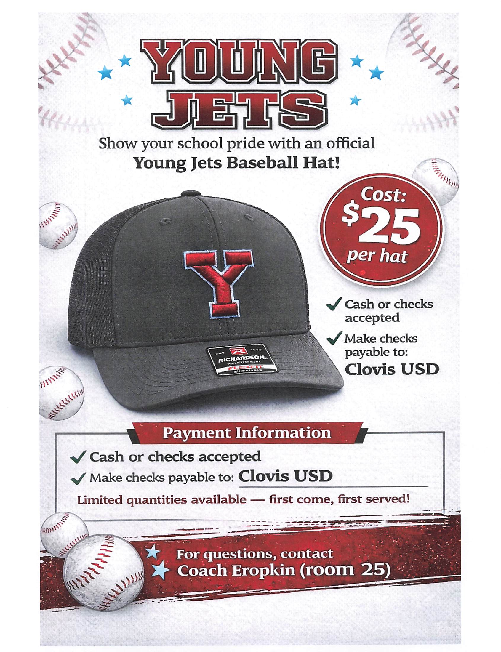 Jets Baseball Hat Order Form