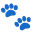 Blue pawprints