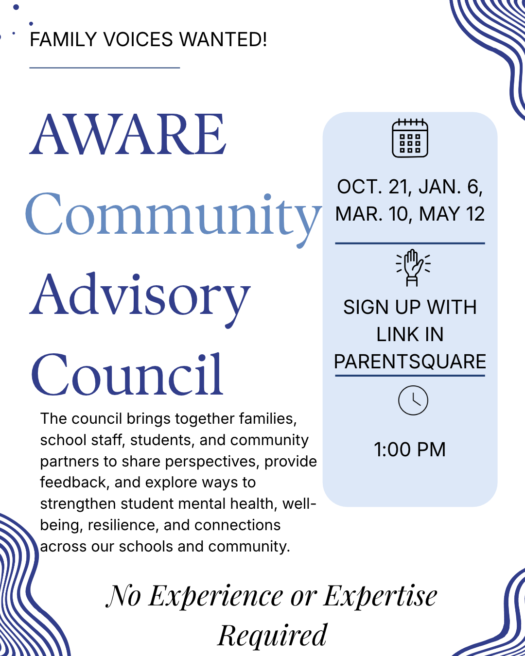 Family Voices Wanted! Join Our AWARE Community Advisory Council!