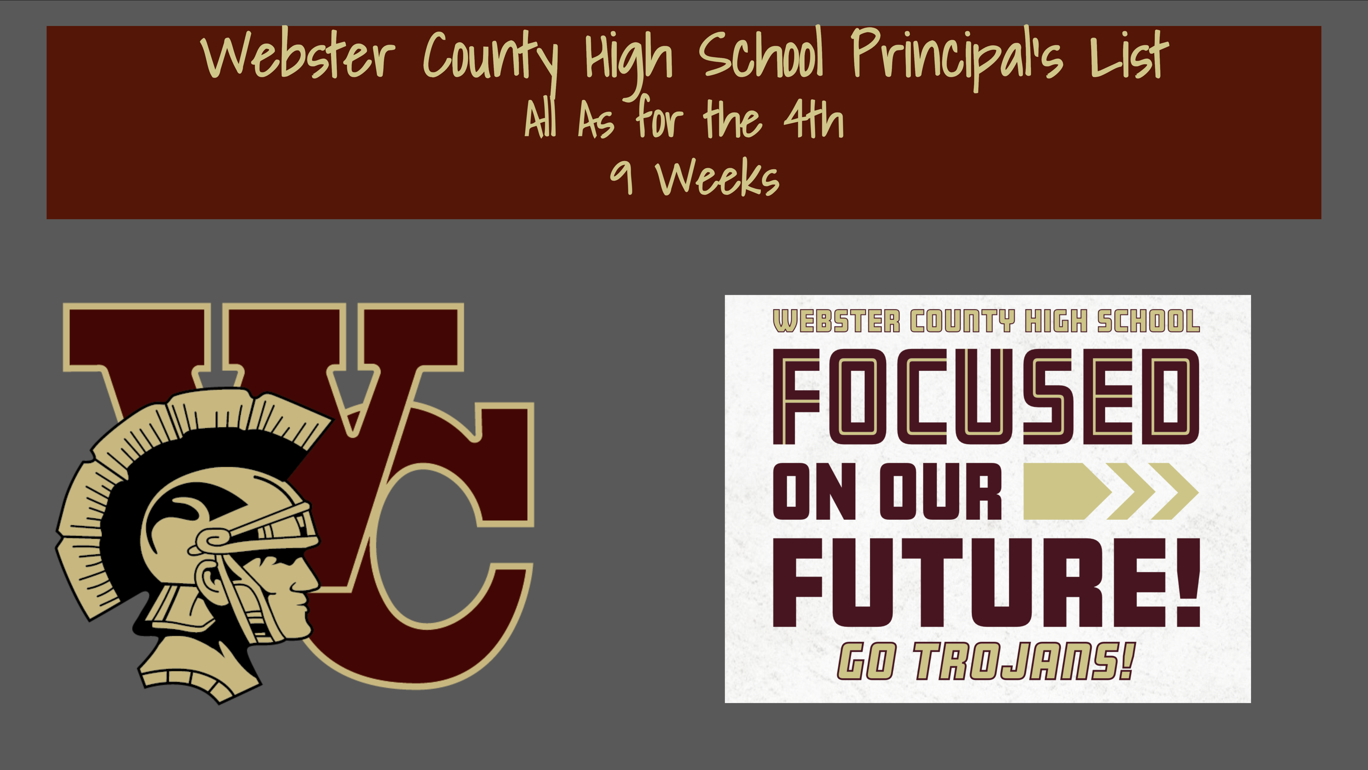 Principal's List for 4th 9 Weeks