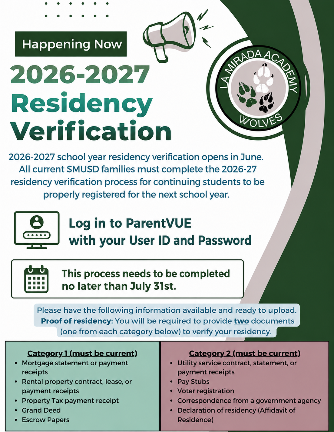 2026-2027 Residency Verification- Happening Now!