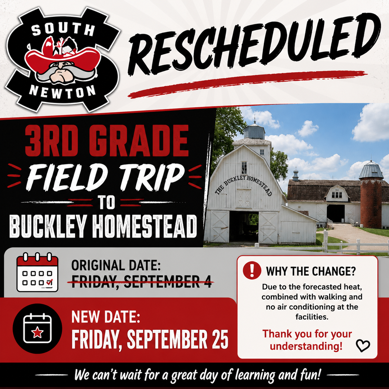 📢 3rd Grade Field Trip Update