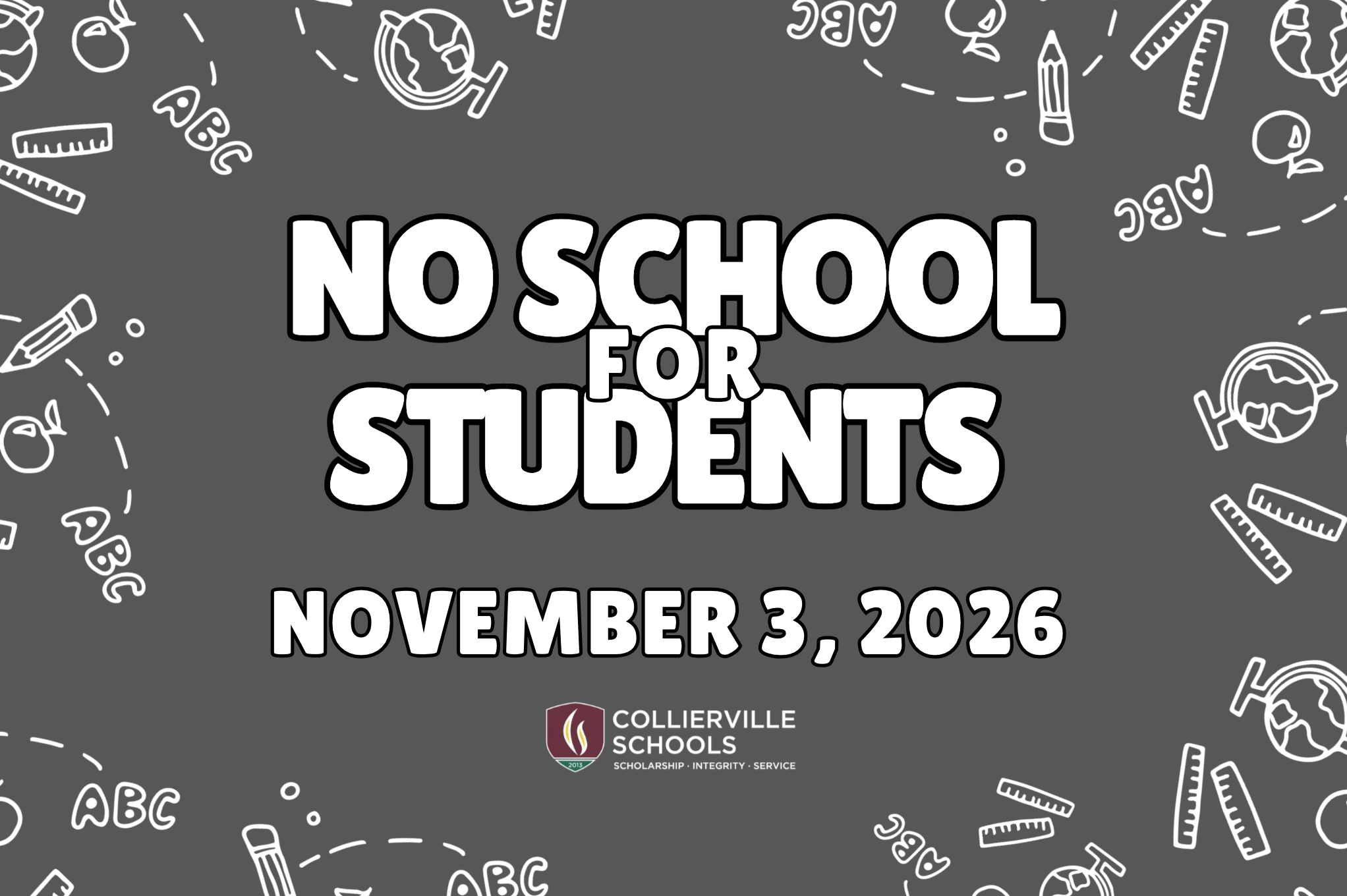 Reminder: No School for Students on November 3