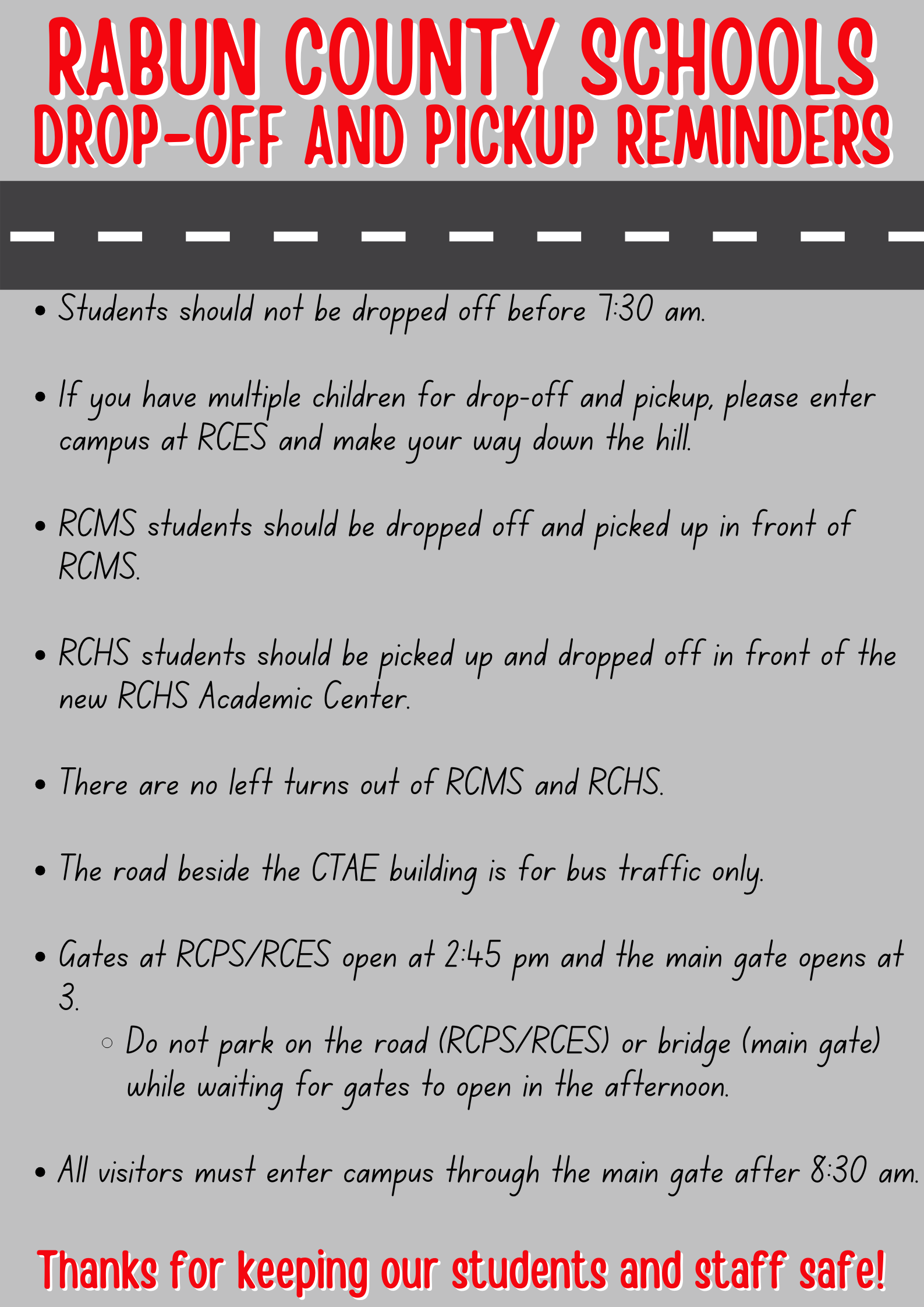 Back-to-School Traffic & Arrival Information