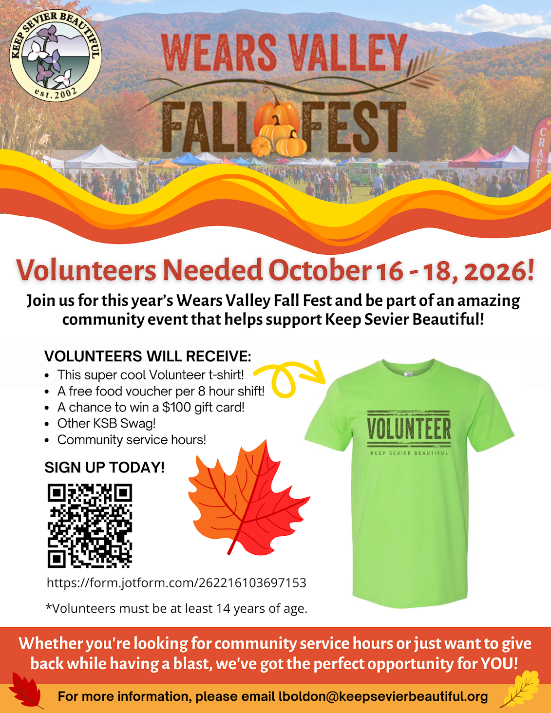 Volunteer Opportunity for Students: Oct. 16 to 18