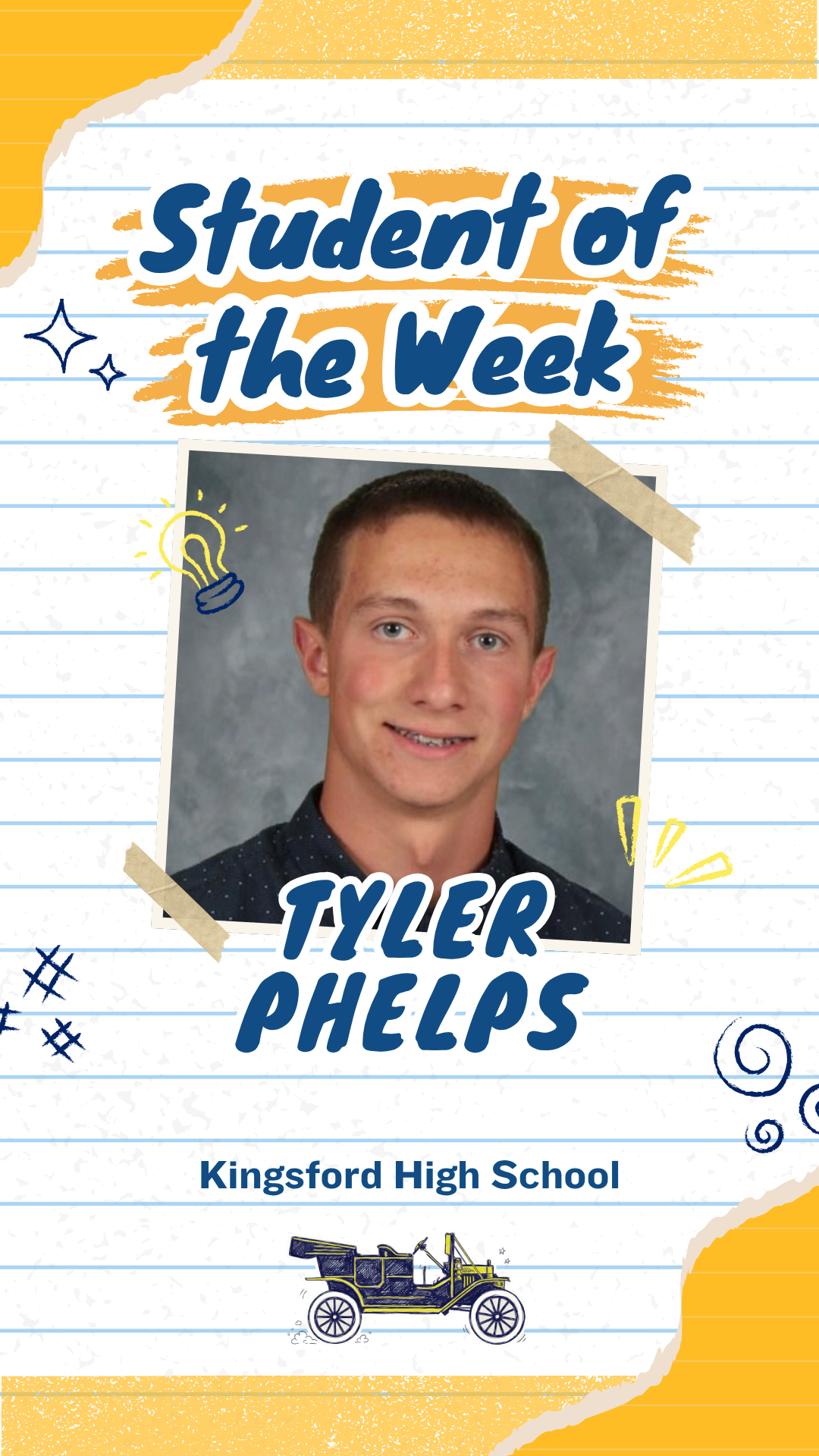 KHS Student of the Week, September 28, 2026 - Tyler Phelps