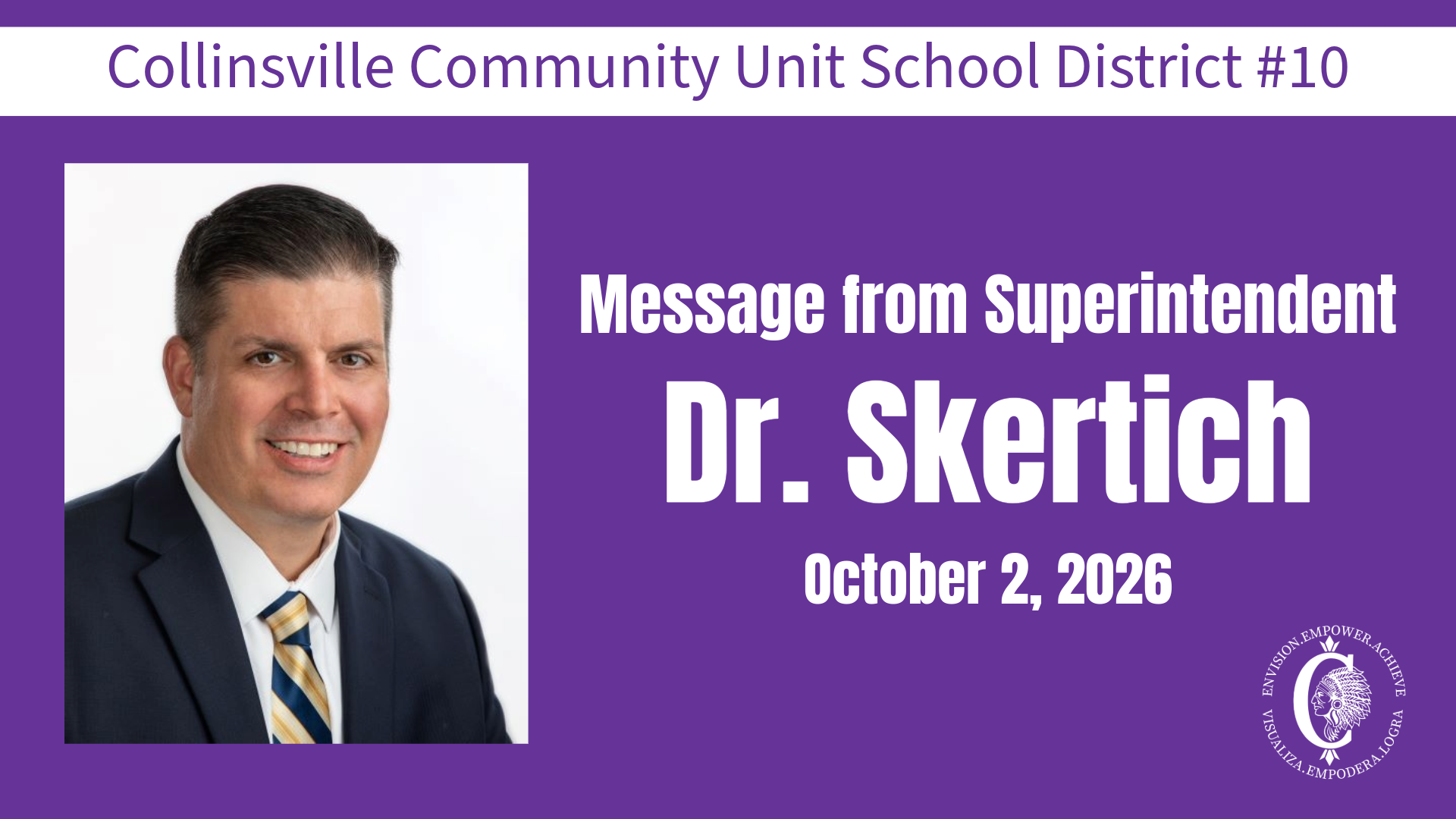 October 2, 2026 Update from Superintendent Dr. Skertich