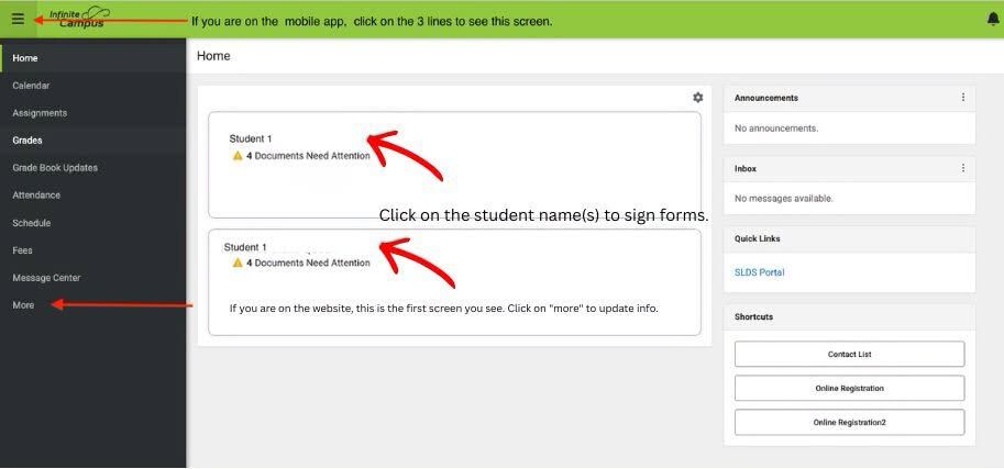 Registration Forms in Infinite Campus
