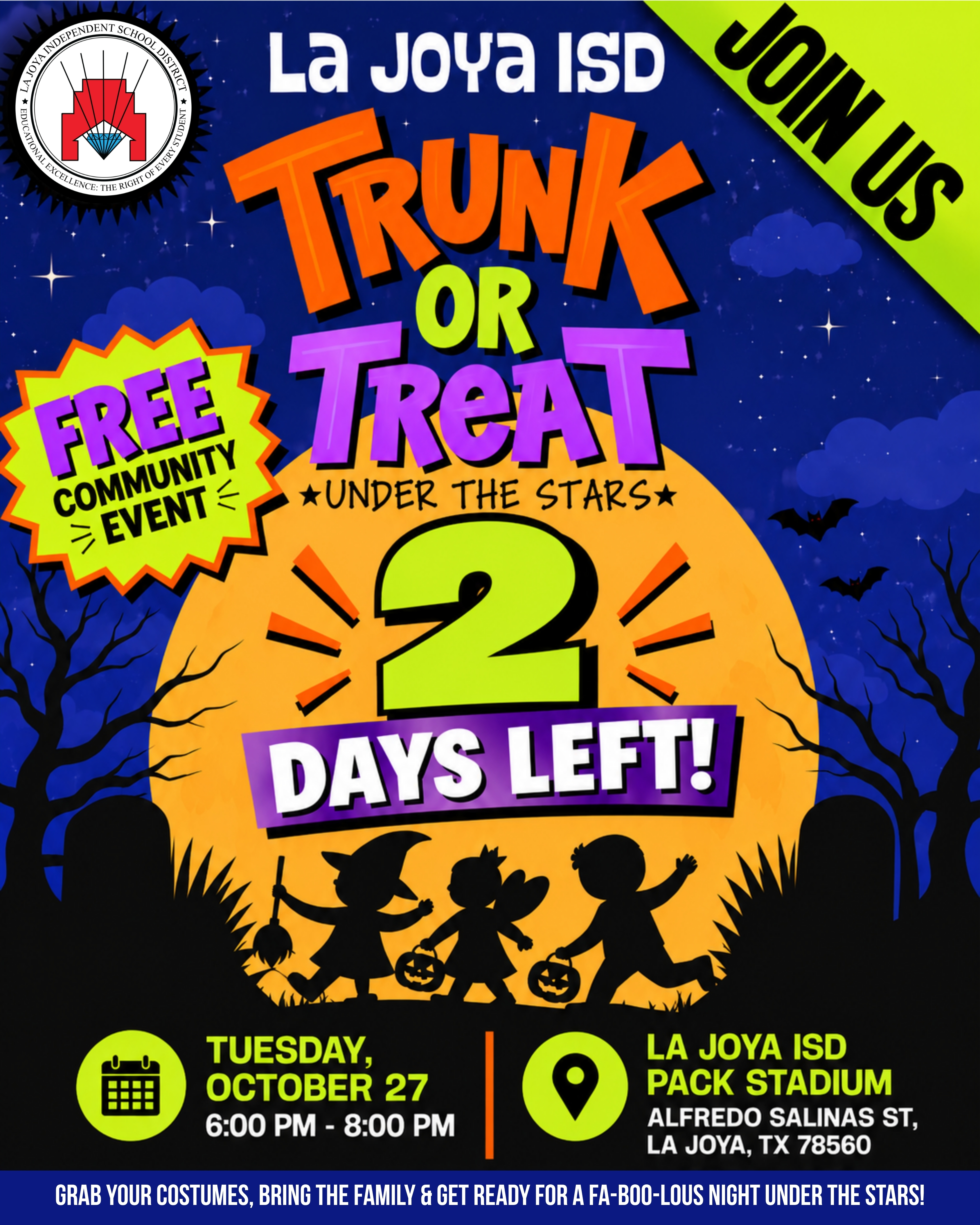 🍬🎃La Joya ISD's Trunk or Treat Under the Stars is almost here