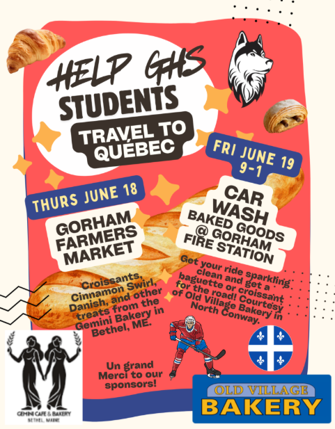 GHS French at Farmer's Market Thurs., Car Wash + Baked Goods Fri.