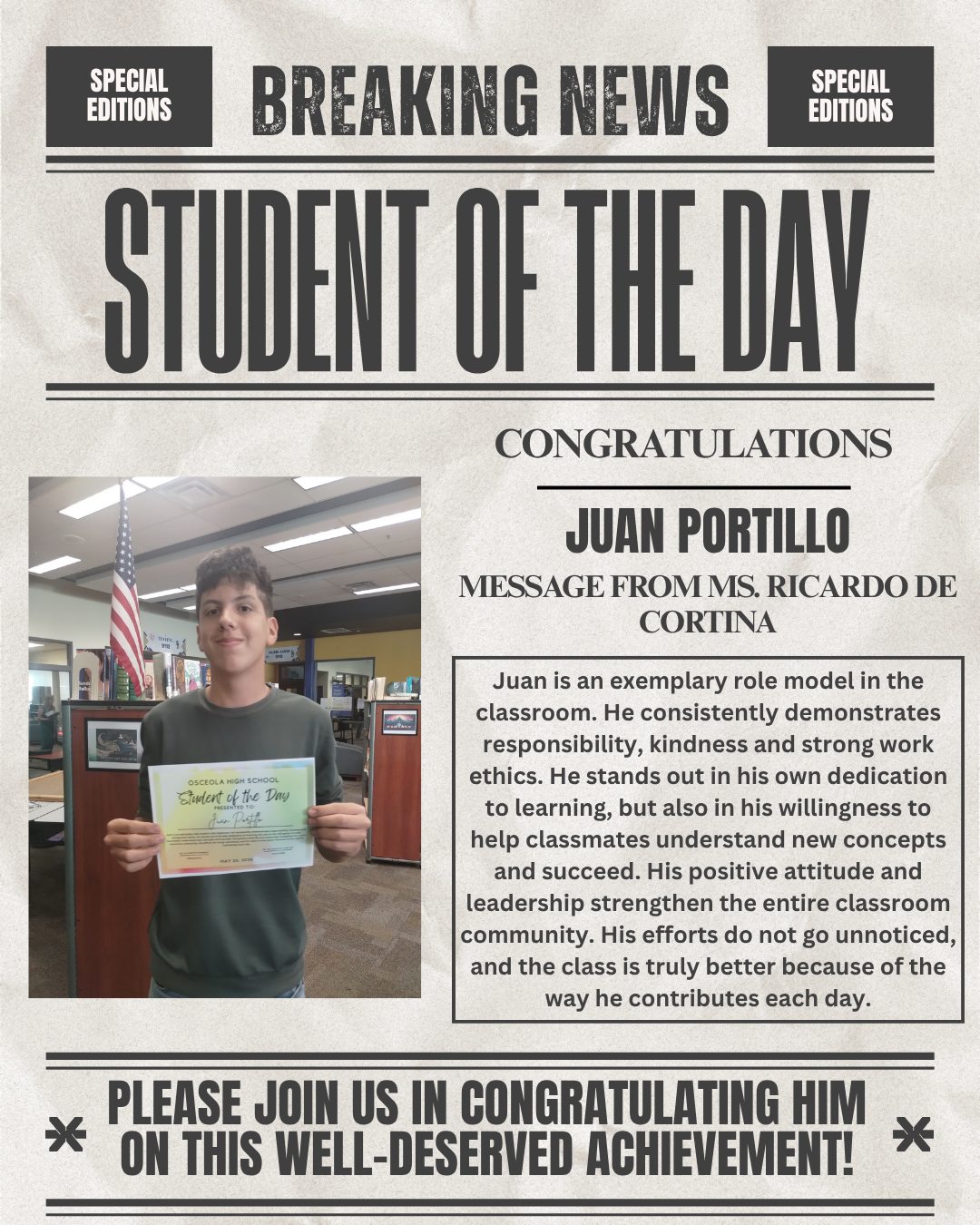 Student of the Day