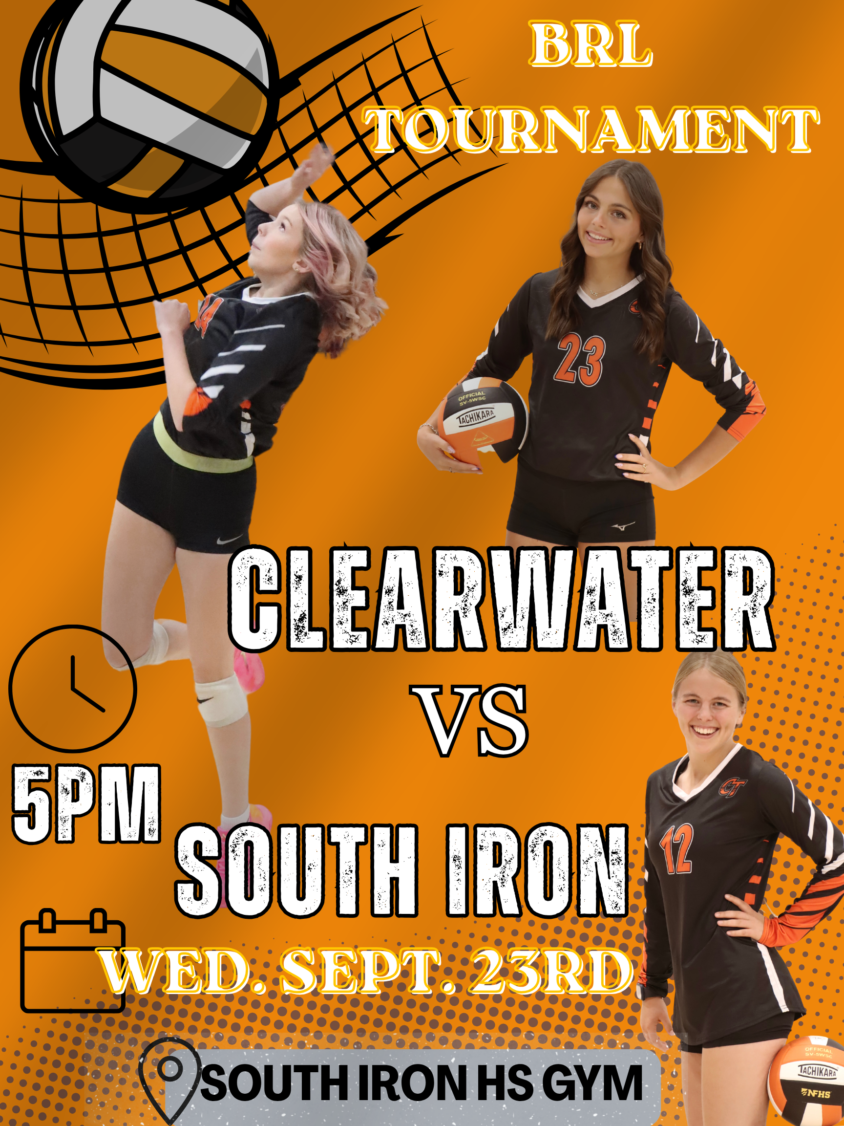 BRL Volleyball Tourney- Wed. 9/23 @ South Iron