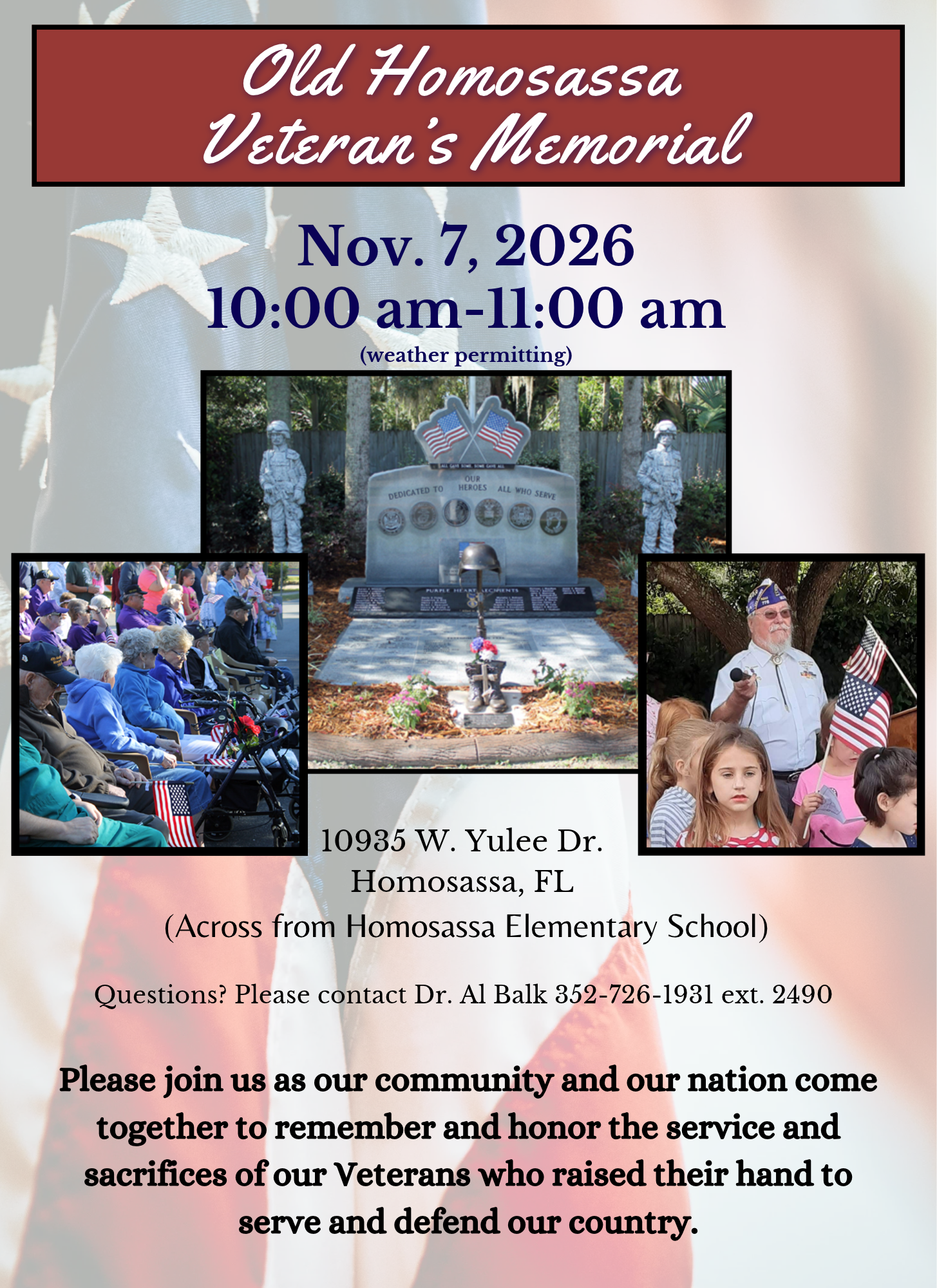 Old Homosassa Veteran's Day Tribute