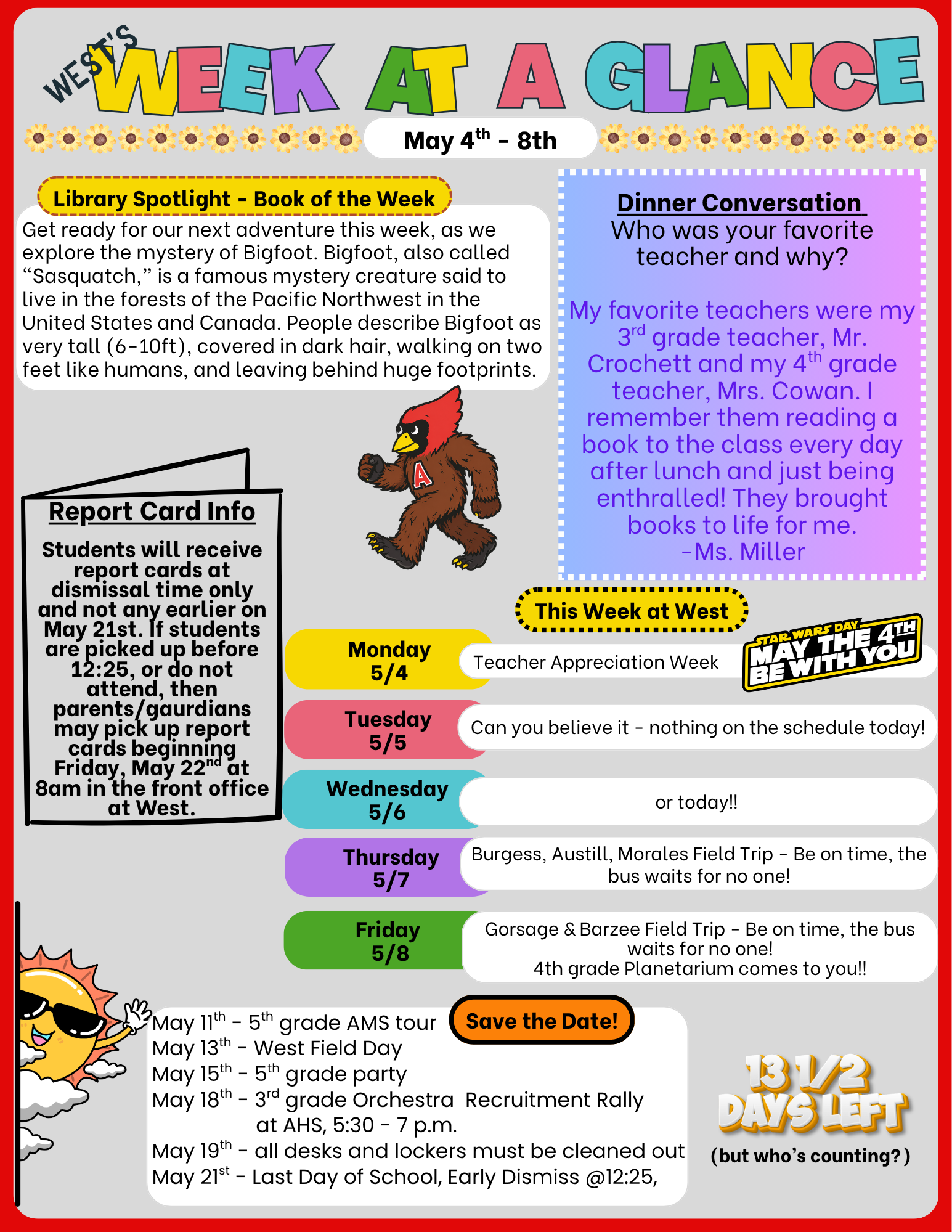 Week of May the 4th (be with you) - Week at a Glance