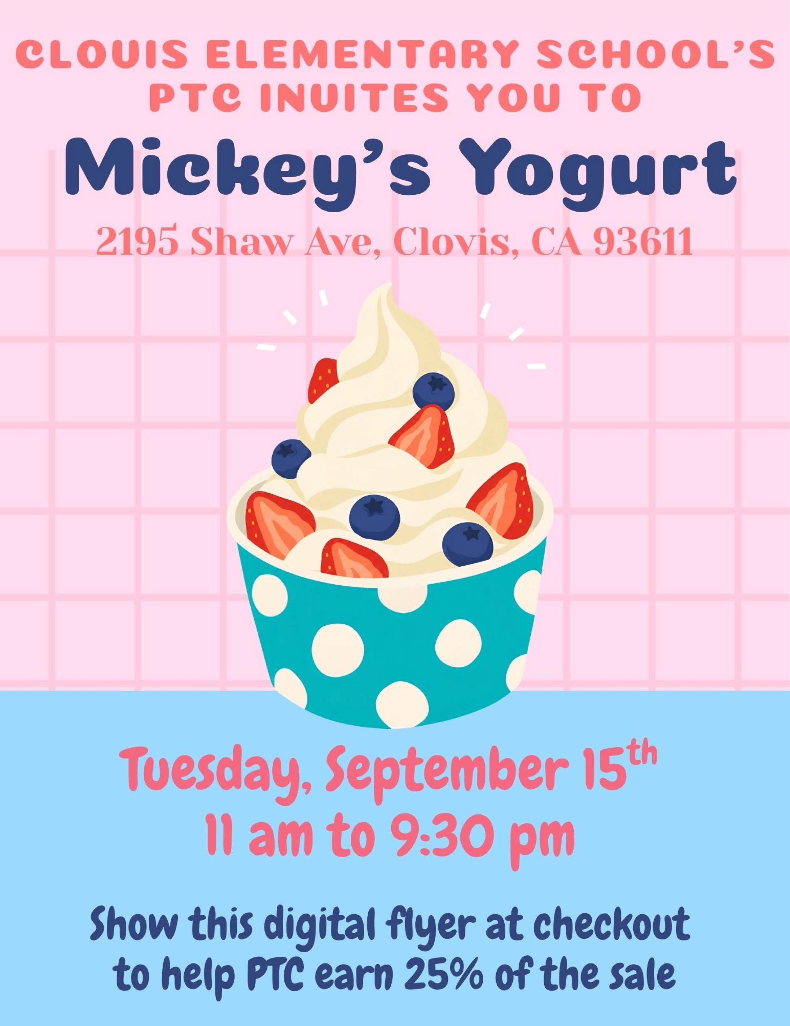 PTC's Mickey's Yogurt Night