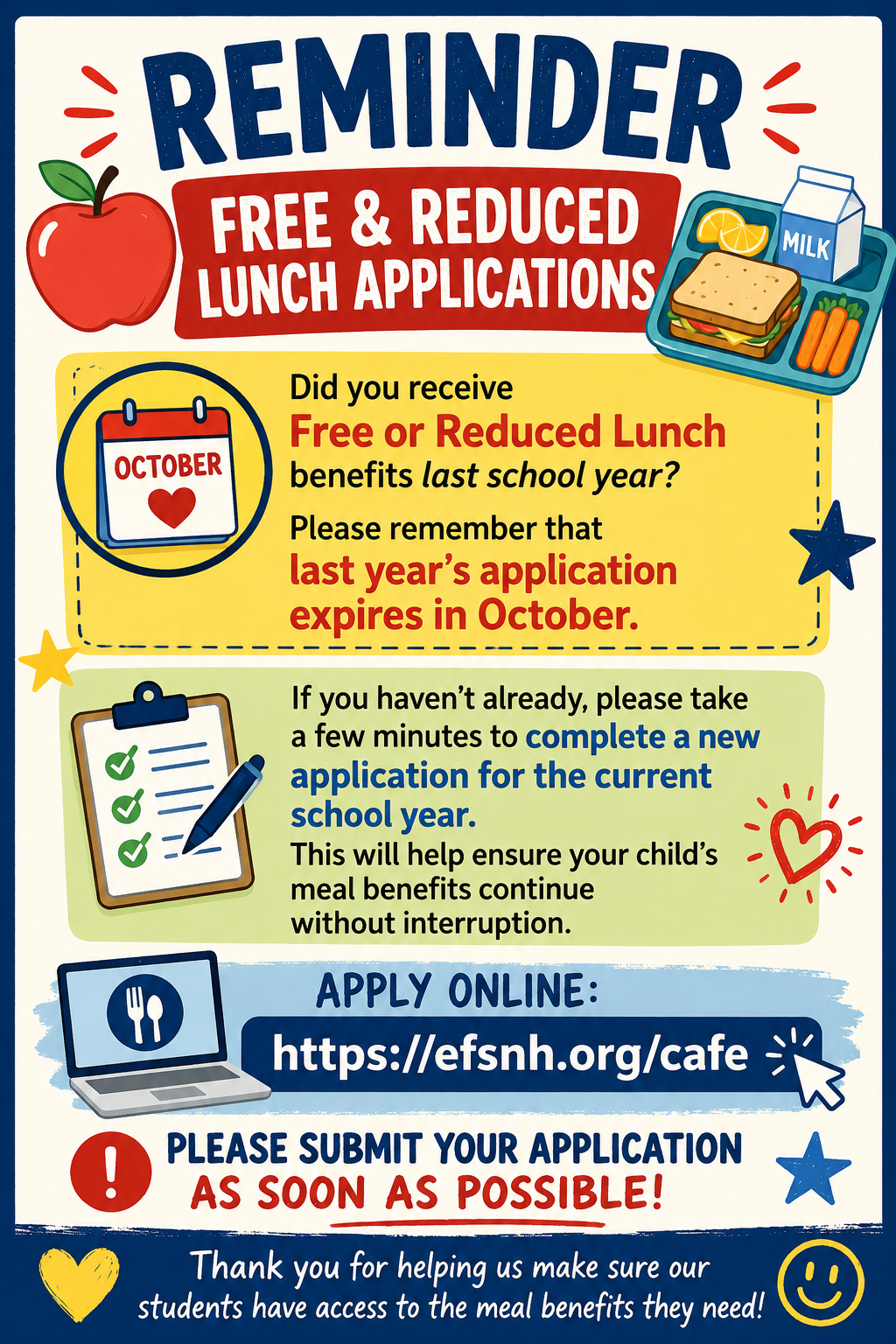 Free & Reduced Lunch Reminder