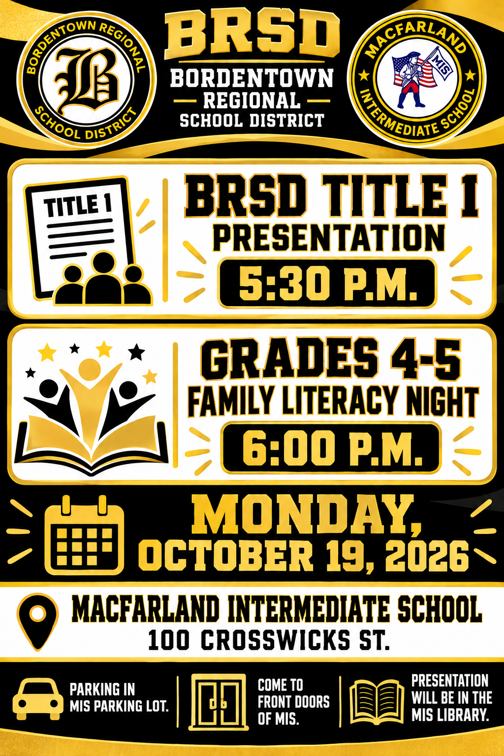 Family Literacy Night  10/19/2026