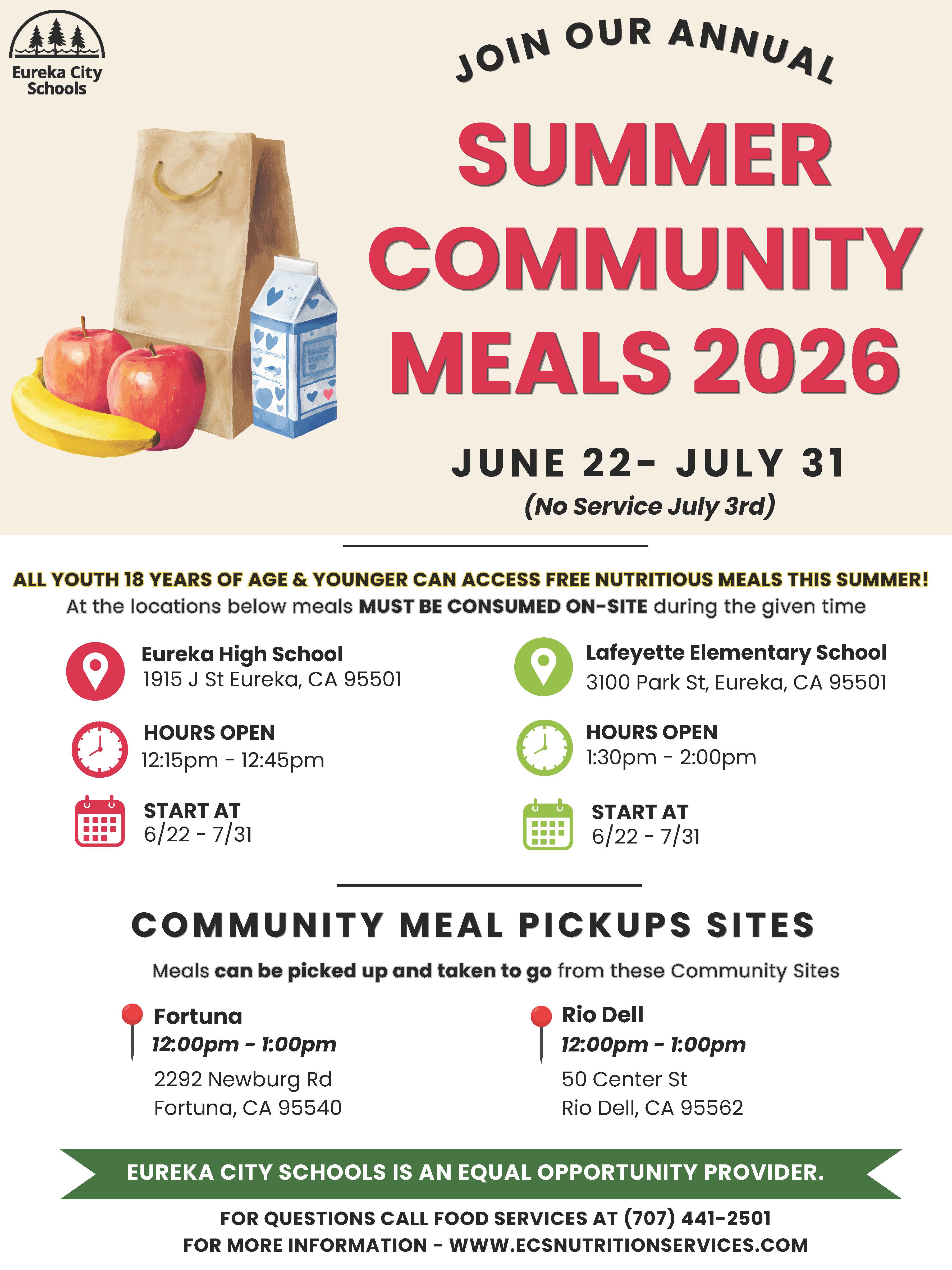 Summer Community Meals 2026