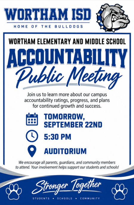 WISD Accountability Public Meeting Tomorrow